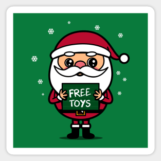 Cute Kawaii Christmas Santa Claus Giving Toys Sticker